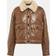 Brunello Cucinelli Lederjacke mit Shearling Braun