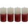 Geri Two-Tone Pillar Red White Candle 12cm 4pcs