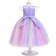 Uraqt Princess Unicorn Dress with Necklace & Headband Purple