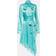 Stella McCartney Double Satin Lace Dress, Woman, Aquamarine, Aquamarine