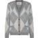 Ami Paris Gray Argyle Cardigan GREY/AQUA/IVORY/093