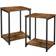 Vasagle Rustic Brown Industrial Side Tables Set of 2 Small Table