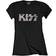 Kiss Women's logo diamante black fitted t-shirt