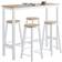 SoBuy Barbord och 4 Pallar OGT22-WN Bordsgrupp 5st