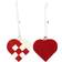 Ib Laursen My Nostalgic Christmas Heart Red Julgranspynt 7.5cm 2st