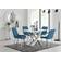 Monza High Gloss Blue/Silver Dining Set 70x120cm 5pcs