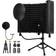 Dmsky Recording Microphone Isolation Shield with Pop Filter & Tripod Stand,Foldable Mic Shield with Triple Sound Insulation, High Density Mic Sound Shield for Studio, Podcasts, Singing,Broadcasting