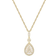 Macy's Round & Baguette Teardrop Cluster Pendant Necklace - Gold/Diamonds