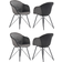 Life Interiors Valentina Dark Grey Kitchen Chair 84cm 4pcs