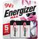 Energizer Max 9V Alkaline Compatible 2-pack Silver/Black