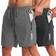 Canghpgin Mens Workout 7 Inch Shorts - Black/Dgrey