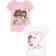 The Children's Place Baby Toddler Girls Short Sleeve Graphic T-Shirt 2-Pack, Girl & Dog/Girls & Cat, 2T