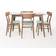 GDFSTUDIO Knight Natural Walnut/Mint Dining Set 29.5x47.2" 5