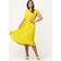 Ulla Popken Sleeveless Pleat Detail Chiffon Dress yellow