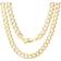 Nuragold Curb Cuban Chain Necklace 7mm - Gold/Silver