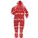 Ugly Christmas Nordic Moose Adult Hooded Onesie Red/White