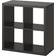 IKEA KALLAX Black/Brown Hyllsystem 77x77cm