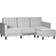 Homcom Corner Footstool Sectional Light Grey Sofa 218cm 3 Seater