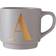 Premier Housewares Signet Grey A Letter Tazza