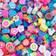 Shein 100pcs Fashionable Mixed Fruit, Flower, Heart Shaped Soft Ceramics Clay Beads For Bracelet, Necklace Making (random Styles)