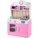 Costway Kids Wooden Pretend Cooking Playset Play Set Kitchen Toys Toddler Gift-Pink