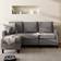 Zinus Hudson Convertible Sectional Gray Sofa 75.9"