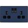 BG Electricals Evolve Double Switched Power Socket, 13A, Matt Blue