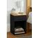 House & Homestyle Lilsbury Black/Natural Bedside Table 32x32cm