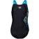 Arena Costume Intero Piscina Vortex Nero Azzurro Bambina 8-9 Anni