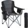 VEVOR Camping Folding Chair Black for Adults, Portable Heavy Duty Outdoor Quad Lumbar Back Padded Arm Chairs with Side Pockets, Cup Holder and Cooler Bag for Beach, Lawn, Picnic, Fishing, Backpacking
