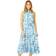 Yumi Leaf Print Halterneck Midi Dress