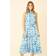 Yumi Leaf Print Halterneck Midi Dress