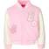 Barbie Girl's French Terry Varsity Bomber Jacket - Pink