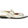 Ganni Dual-Buckle Slingback Ballerina Flats EGRET 10B