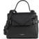 Le Tanneur Emily Small Double Flap Handbag in Grained Leather - Black