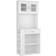 FM FURNITURE Poole Pantry White Storage Cabinet 25.7x66.9"