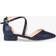 Paradox London Irene Cross Strap Block Heel Court Shoes, Navy