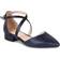 Paradox London Irene Cross Strap Block Heel Court Shoes, Navy