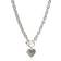 Guess Toggle Logo Charm Necklace - Silver/Transparent