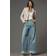 Agolde Dame High-Rise Cuffed Wide-Leg Jeans Blue