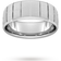 Goldsmiths D Shape Standard Vertical Lines Wedding Ring - White Gold