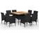 vidaXL 3058342 Matgrupp, 1 Bord inkl. 8 Stolar