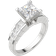 Diamond nexus Cinderella Staircase Princess Cut Engagement Ring 1.50Ct - White Gold/Diamonds