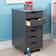 Contemporary Home Living Rolling Grey Chest of Drawer 13.4x26"