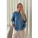 Only oversized pocket detail denim shirt in mid blueL