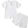 Kid's Short Sleeve Tops & Short Pants 2-piece Suits - White