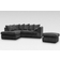 Onbuy Vortex Grey Sofa 212cm 4 Seater