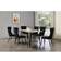 Life Interiors New York Rocco LUX Black Silver End Caps Dining Set 90x160cm 7pcs