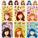 Shein 1pack 6 Blue Princess Face Swap Stickers, Cartoon Parent-child Interactive Puzzle Handwriting Diy Jigsaw Sticker