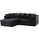 B&Q New Luxor Corner Black Sofa 212cm 3 Seater